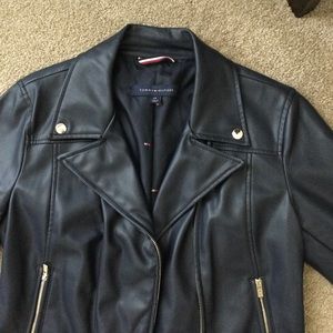 Tommy Hilfiger Navy Leather Jacket